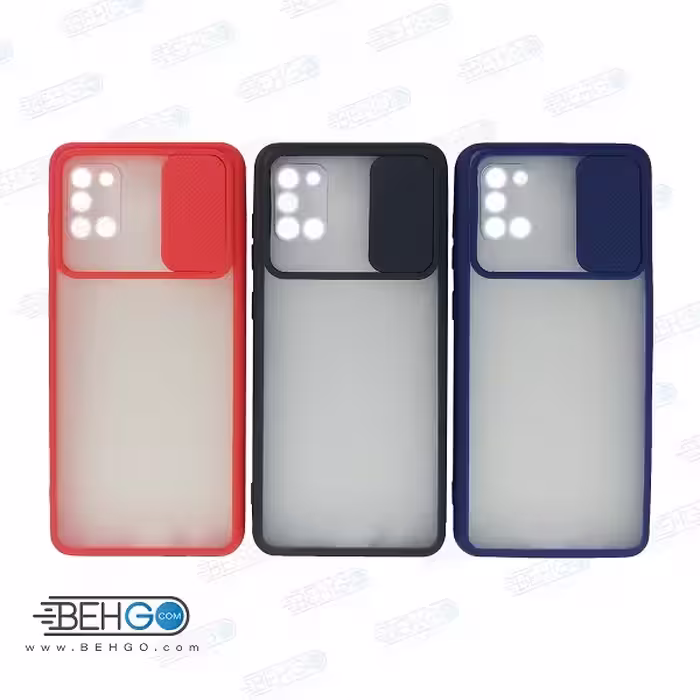 قاب  A31 کاور پشت مات محافظ لنزدار کشویی گارد A31 با محافظ لنز دوربین گوشی سامسونگ Lens Slider Case For Samsung A31