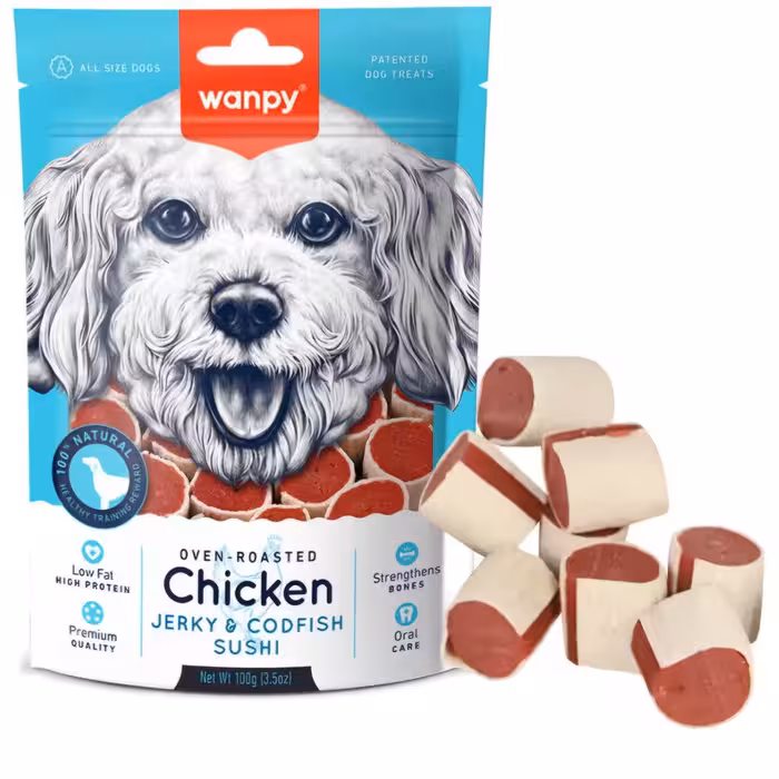 تشویقی سگ ونپی طعم مرغ و ماهی کاد مدل Sushi