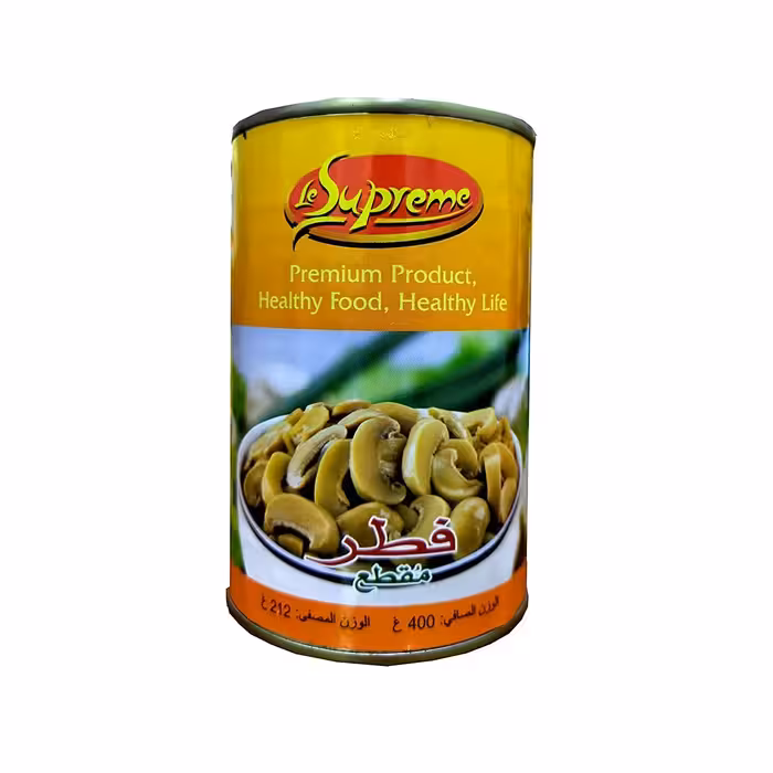 کنسرو قارچ ورقه ای سوپرمی Le Supreme وزن 400 گرم
