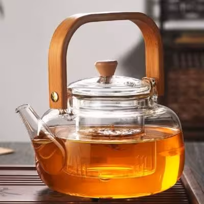 قوری پیرکس دسته بامبو