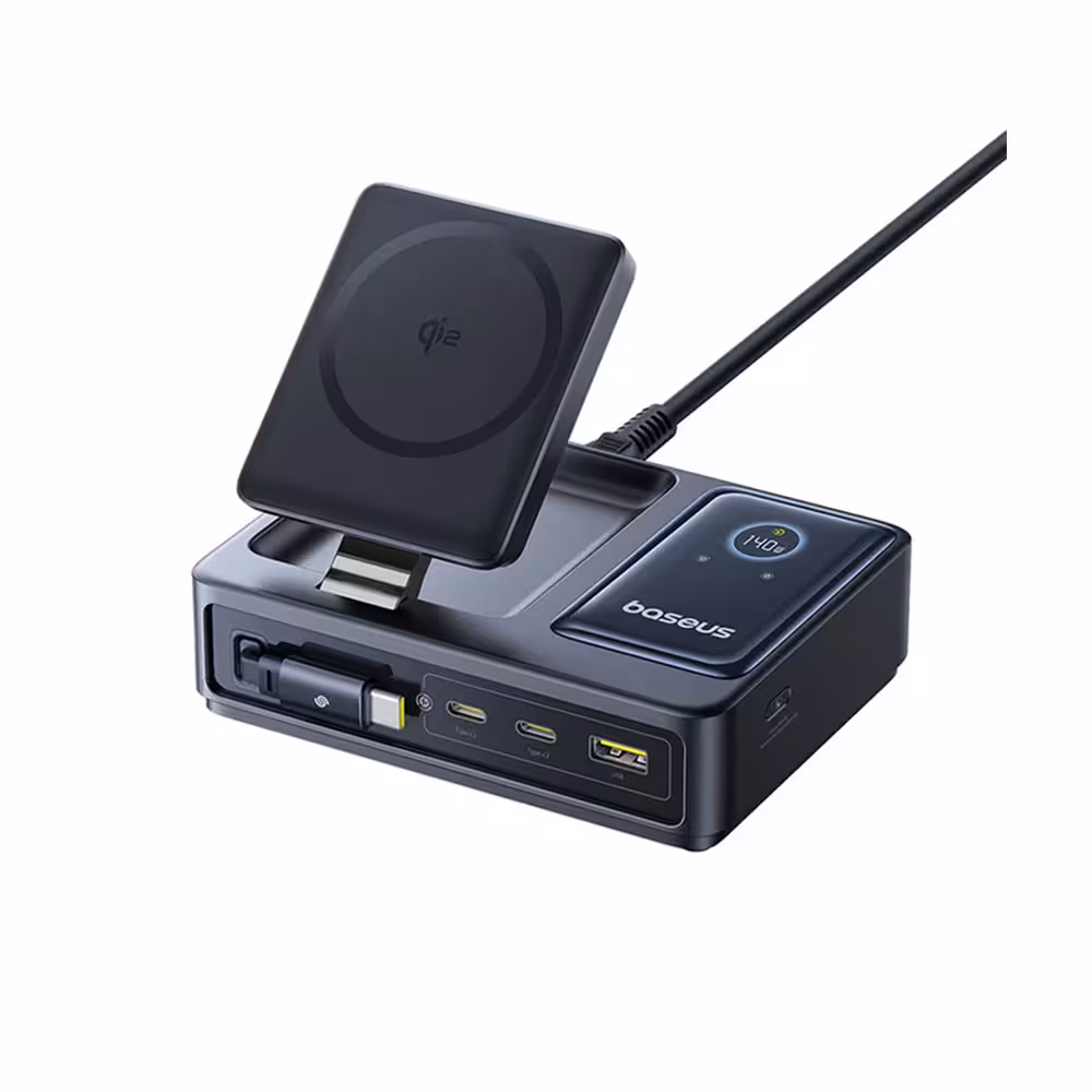 شارژر رومیزی 5در1 بیسوس مدل Baseus Nomos 5-in-1 Desktop Charger Qi2 140W-P10178800123-00