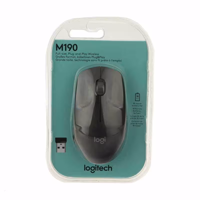 ماوس بی‌ سیم لاجیتک Mouse Logitech M190 Grey