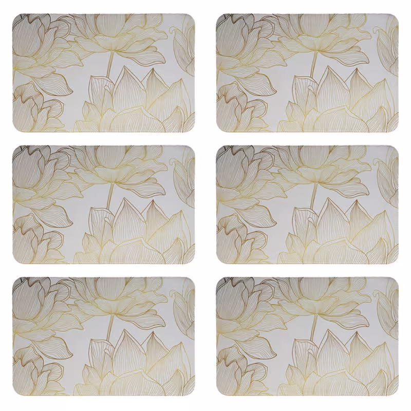 زیربشقابی طرح گل کد 8136 بسته 6 عددی | کالا مکس