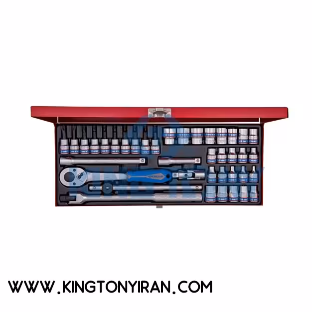 3537MR –  جعبه بکس کوتاه 3/8 درايو با آلن بکس ستاره و بکس خورشيدي (39 عددي ) کينگ توني