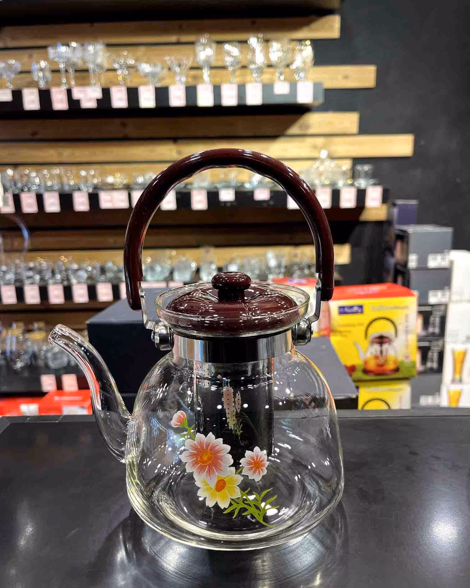 قوری پیرکس گلدار 1400 میلی لیتر