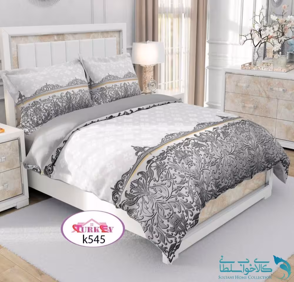 روتختی طرح داماس دونفره برند Turkev کد K545