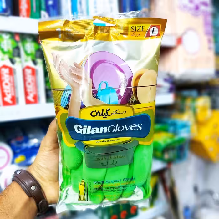 دستکش ظرفشویی گیلان ساق بلند سایز لارج