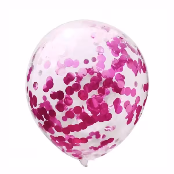 بادکنک شفاف پولکدار سرخابی