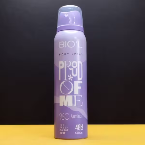 اسپری بدن زنانه مدل Proud Of Me حجم 150 میل بیول مدل سفید صورتی /