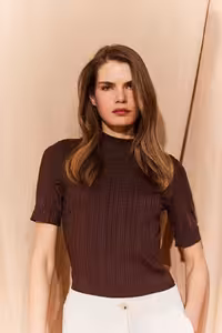 تیشرت زنانه قهوه ای دفکتو