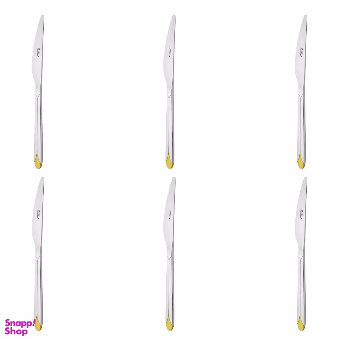 کارد میوه خوری ناب استیل مدل پالرمو دور طلایی بسته 6 عددی