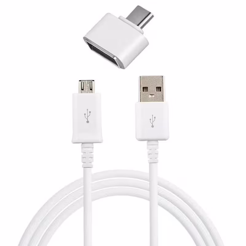 کابل تبدیل USB به microUSB مدل ECB _ DU4EWE طول 1.5 متر به همراه مبدل OTG