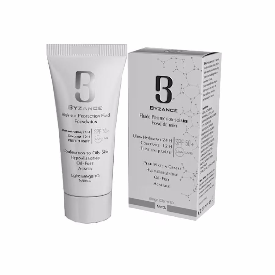 فلوئید ضد آفتاب کرم پودری spf50 پوست مختلط تا چرب شماره 10 مات