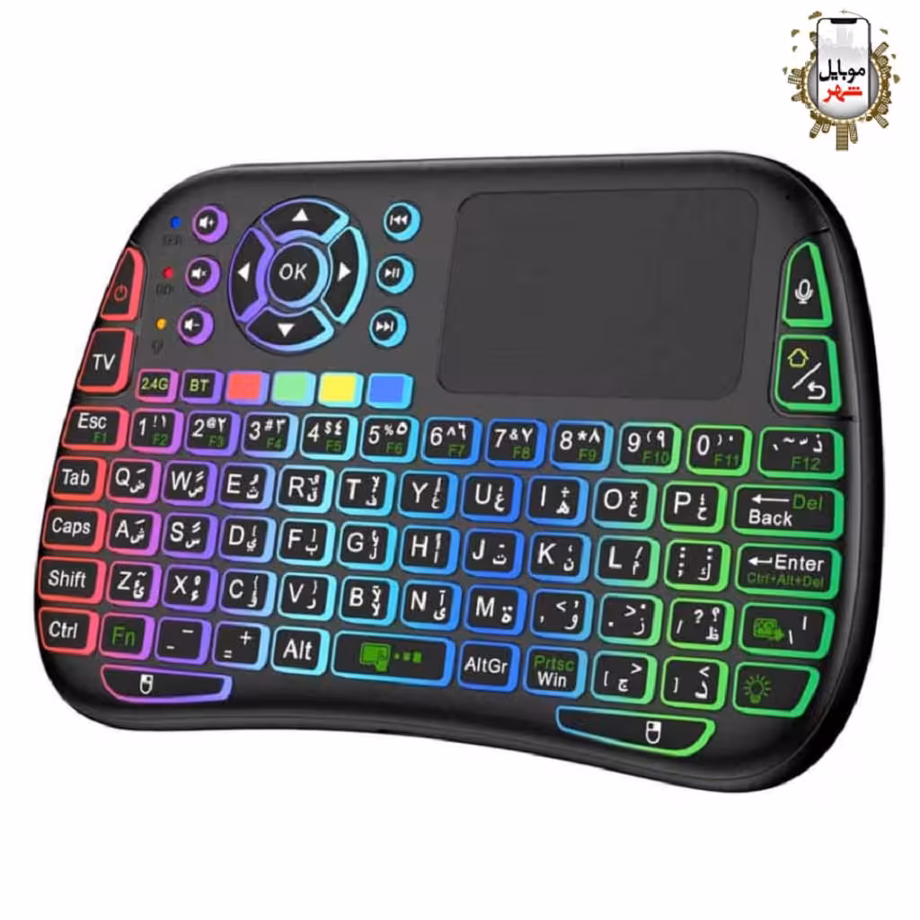 کیبورد بیسیم کوچک لمسی مدل PD-MWKTC-BK پرودو Porodo Mini Wireless Keyboard Touch Combo