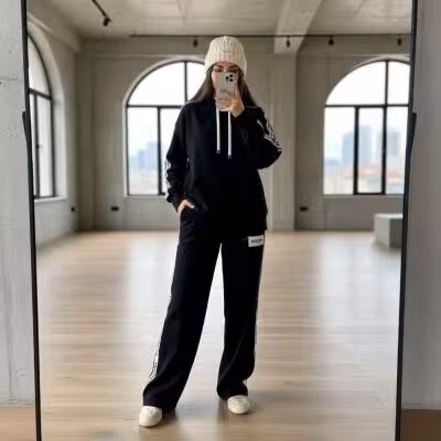 ست اسپرت هودی شلوار گلکسی پنبه اعلا بالنسیاگا (مناسب خانم و آقا)