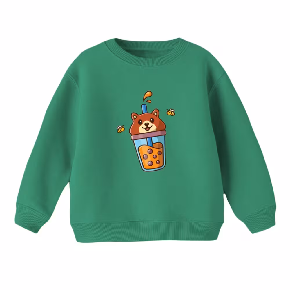 سویشرت بچگانه مدل خرسی رنگ سبز