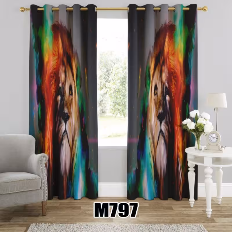 پرده سه بعدی طرح شیر