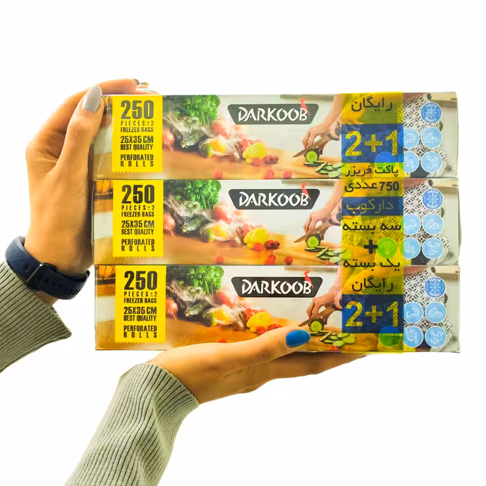 کیسه فریزر دارکوب مدل DAR_FBOX750 سه بسته 250 عددی