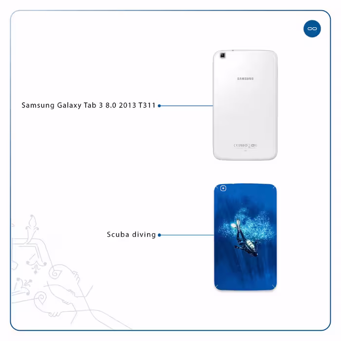 برچسب پوششی ماهوت مدل Scuba Diving مناسب برای تبلت سامسونگ Galaxy Tab 3 8.0 2013 T311