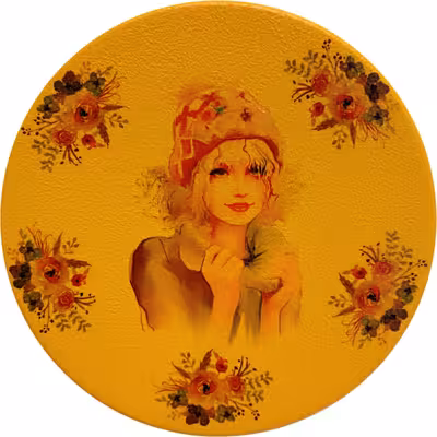 بشقاب دیوارکوب سفالی مدل دختر کد 2