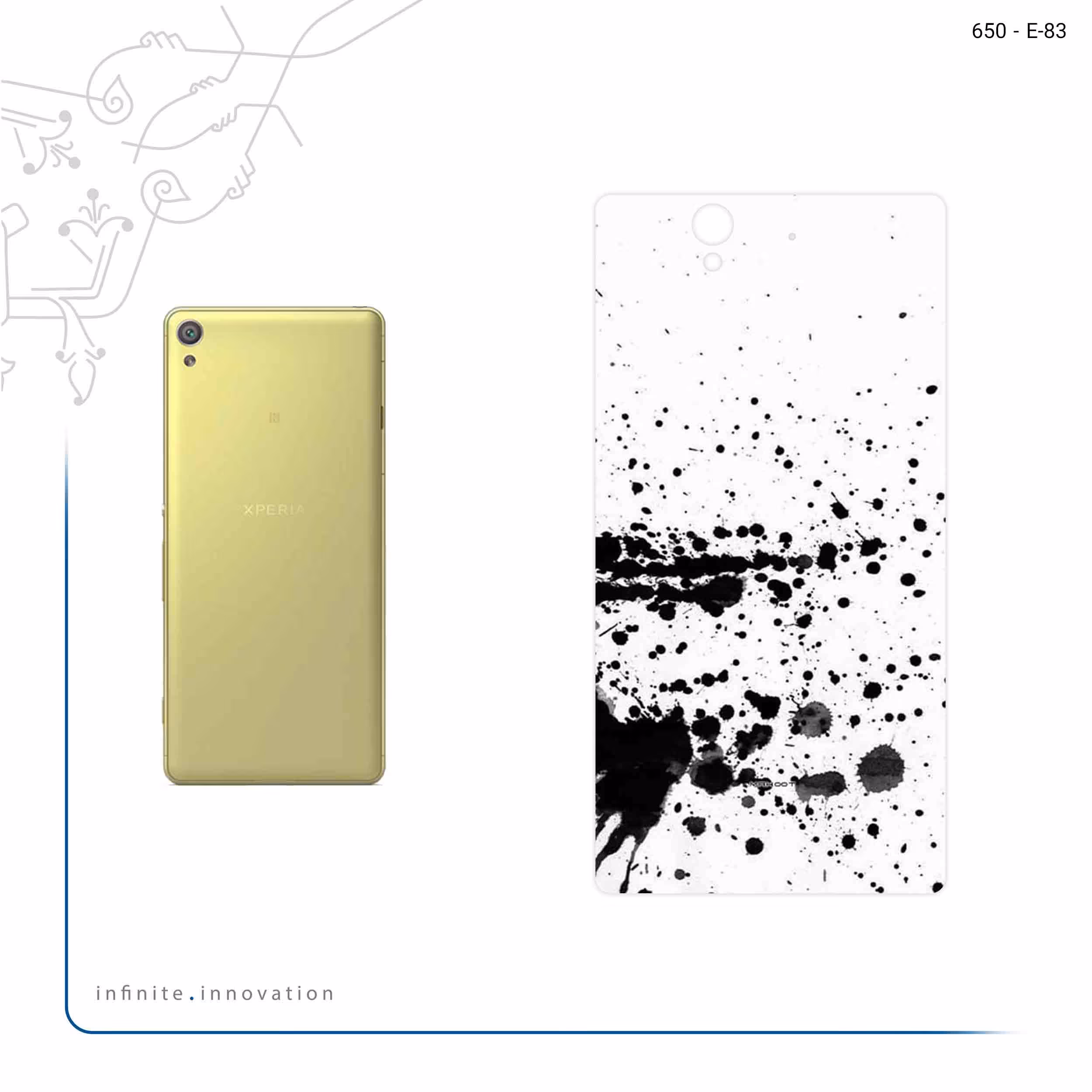 برچسب پوششی ماهوت مدل Abstract Ink Art مناسب برای گوشی موبایل سونی Xperia X