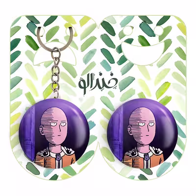 پیکسل خندالو مدل سایتاما انیمه مرد تک مشتی One Punch Man کد 11343 به همراه جاکلیدی