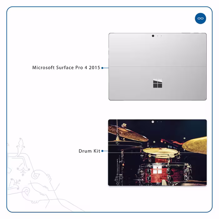 برچسب پوششی ماهوت مدل Drum Kit مناسب برای تبلت مایکروسافت Surface Pro 4 2015