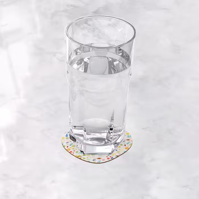 زیر لیوانی ترمه طراحان ایده مدل بافت گل و بلبل کد cfp030 بسته 6 عددی