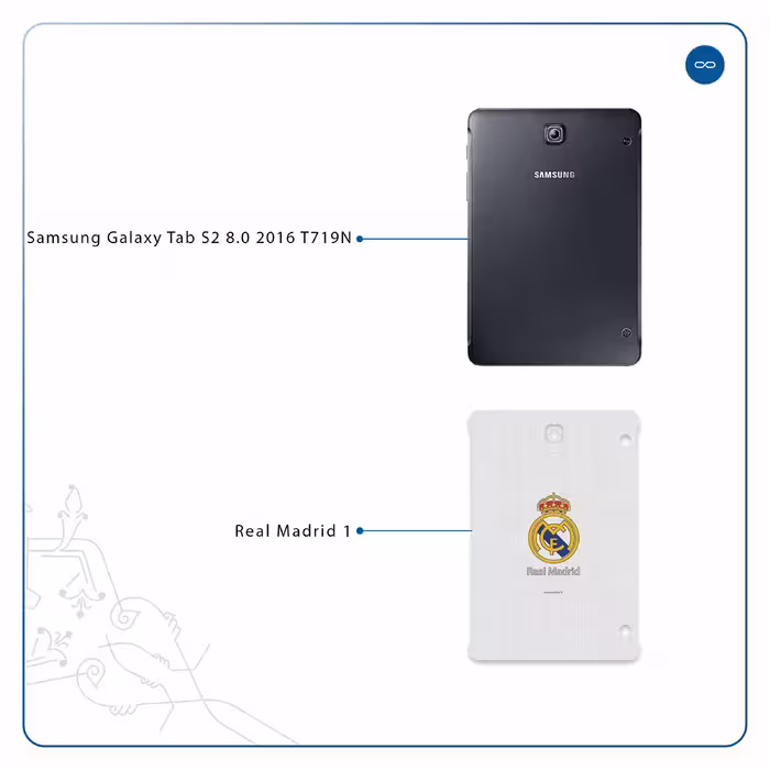 برچسب پوششی ماهوت مدل Real-Madrid مناسب برای تبلت سامسونگ Galaxy Tab S2 8.0 2016 T719N