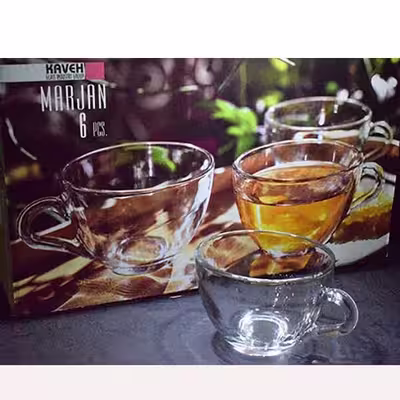 فنجان بلور کاوه مدل مرجان کد 000542 بسته 6 عددی