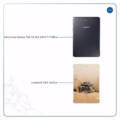 برچسب پوششی ماهوت مدل Leopard 2A5 tank مناسب برای تبلت سامسونگ Galaxy Tab S2 8.0 2016 T719N