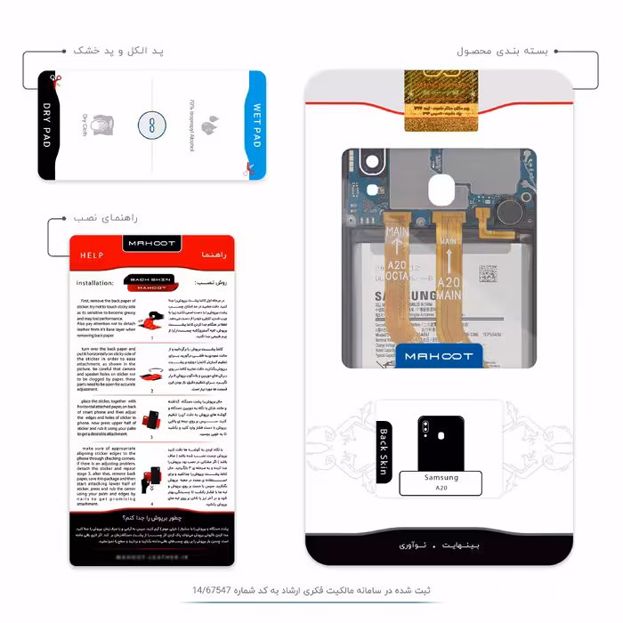 برچسب پوششی ماهوت مدل Underskin VIVID مناسب برای گوشی موبایل سامسونگ Galaxy A20 بسته دو عددی