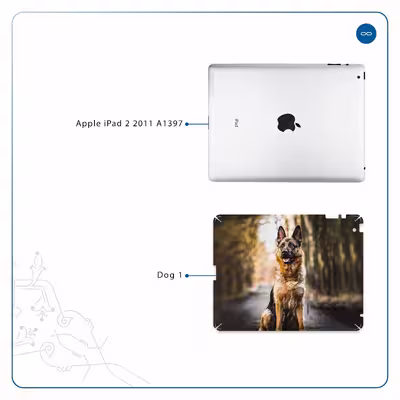 برچسب پوششی ماهوت مدل Dog-1 مناسب برای تبلت اپل iPad 2 2011 A1397