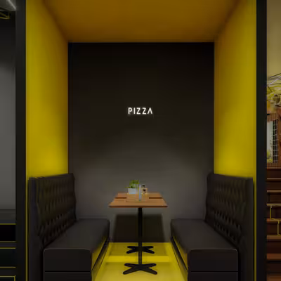 چراغ دیواری نئون دیزاین طرح Pizza-Text_WHT