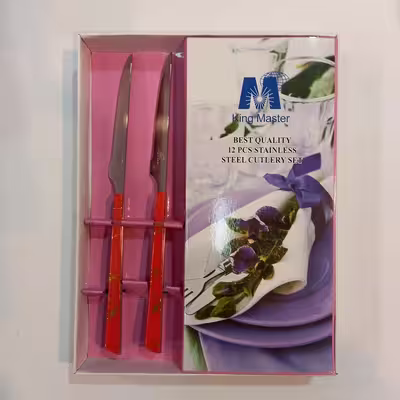 ست کارد میوه خوری 12 پارچه کینگ مستر طرح سنگ کد 336