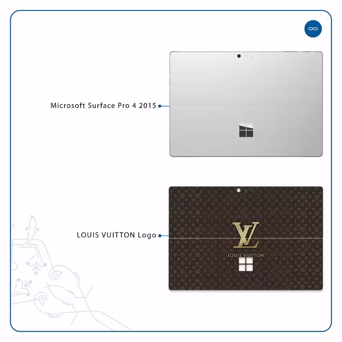 برچسب پوششی ماهوت مدل LOUIS-VUITTON-Logo مناسب برای تبلت مایکروسافت Surface Pro 4 2015