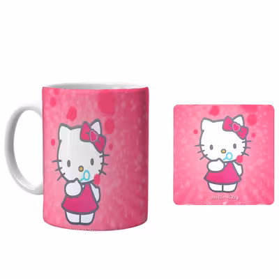 ماگ طرح کیتی کد xk3 به همراه زیرلیوانی