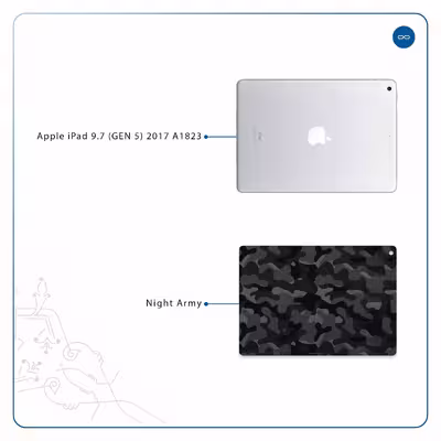 برچسب پوششی ماهوت مدل Night-Army مناسب برای تبلت اپل iPad 9.7 (GEN 5) 2017 A1823
