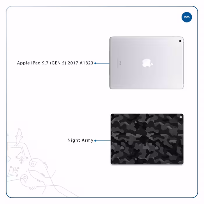 برچسب پوششی ماهوت مدل Night-Army مناسب برای تبلت اپل iPad 9.7 (GEN 5) 2017 A1823