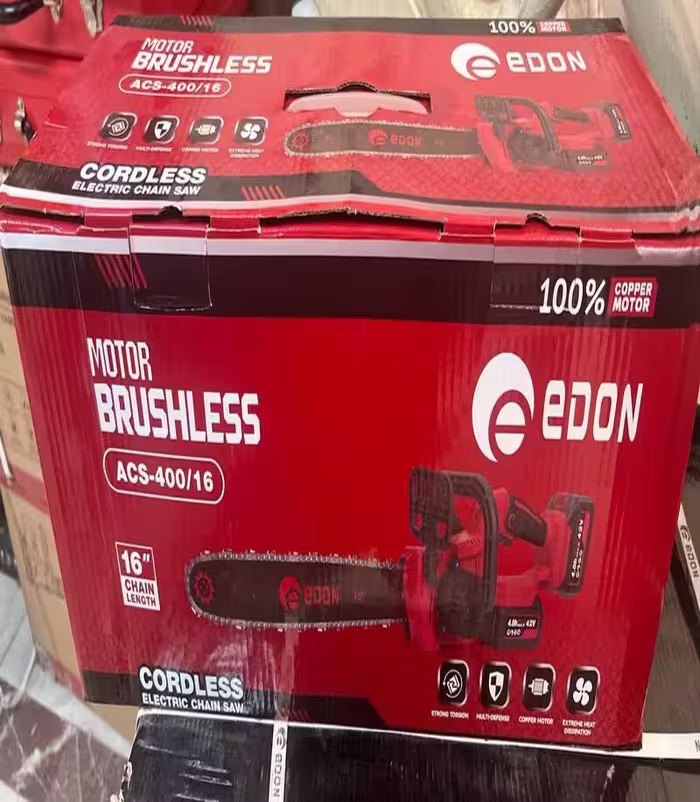 اره شارژی 40 سانت براش لس دو باطری همزمان ادون edon مدل400/16
