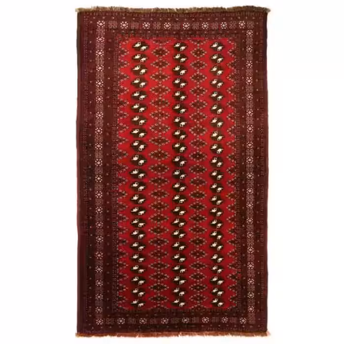 فرش قدیمی دستباف سه و نیم متری مدل ترکمن کد 141113(فروش چکی 6 ماهه با کد تخفیف farshgereh)