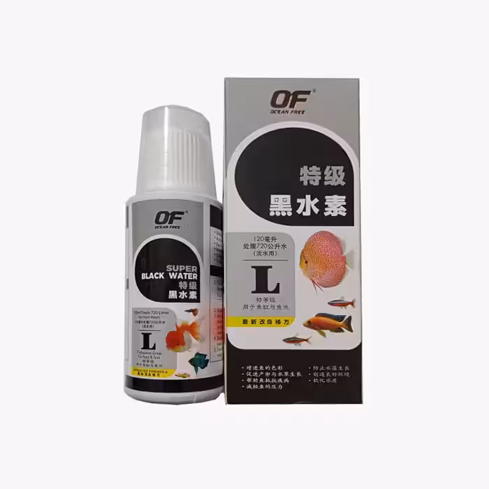 مکمل اوشن فری (Ocean free) بلک واتر L  مناسب برای رنگ ماهی ها و پرورش گیاه حجم 120 میل