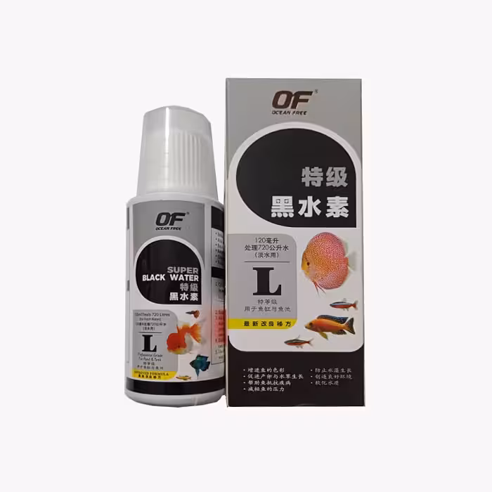 مکمل اوشن فری (Ocean free) بلک واتر L  مناسب برای رنگ ماهی ها و پرورش گیاه حجم 120 میل