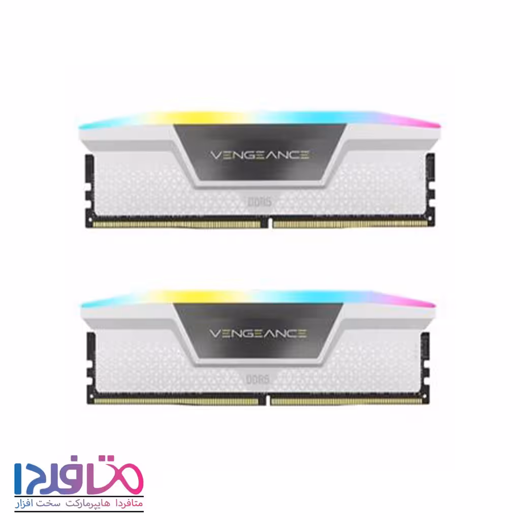 رم کورسیر دو کاناله 32 گیگابایت مدل VENGEANCE RGB White  فرکانس 5200 مگاهرتز