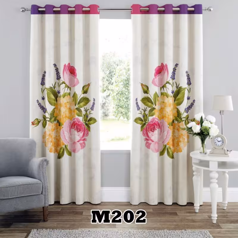 پرده سه بعدی طرح گل