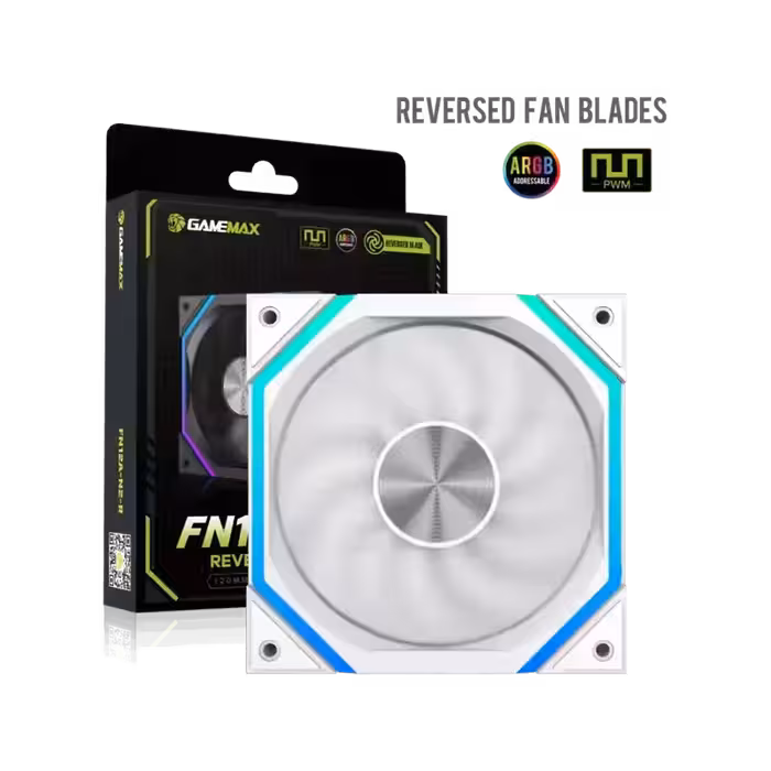 GameMax FN12A-N2-RW | فشار هوای بالا و نورپردازی ARGB