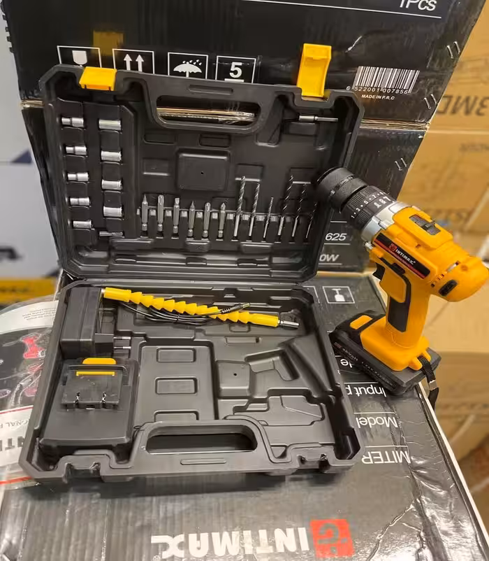 دریل شارژی پیچ گوشتی شارژی 48 ولت چکشی سه نظام فلزی اینتیمکس مدل 48V