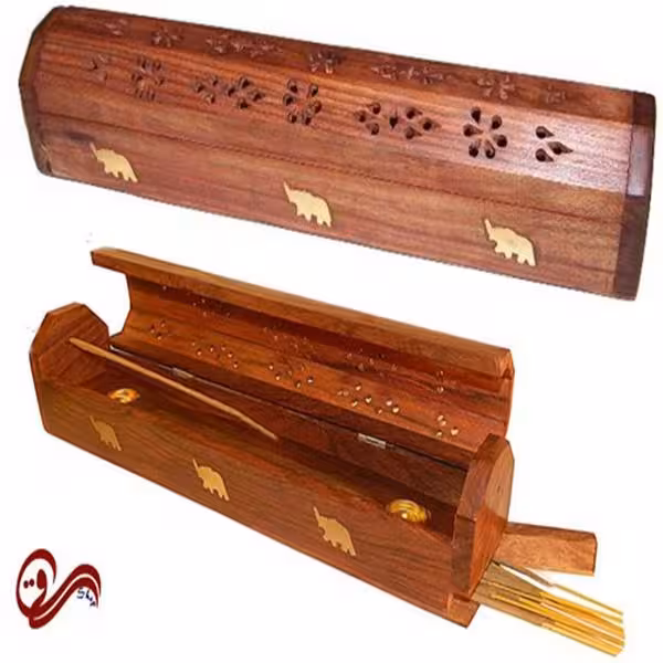 جاعودی شاخه ای چوبی طرح فیل Elephant Wooden Incense Holder