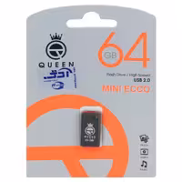 فلش مموری Queen Mini Ecco USB2.0 Flash Memory-64GB مشکی