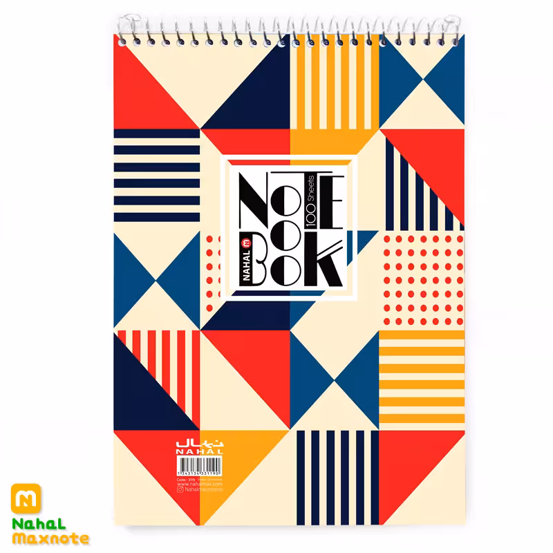 دفتر 100 برگ سیم از بالا با پرفراژ کد 3119.طرح 3